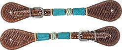 Circle Y Ladies Turquoise Round Up Spur Straps, 7 1/2 to 9-in, Regular Oil