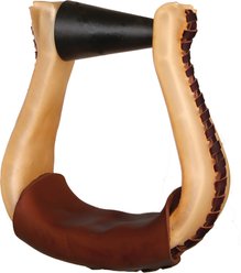 Circle Y ErgoBalance Flint Rawhide Laced Horse Stirrups, 3-in, 2 count, Heavy Oil