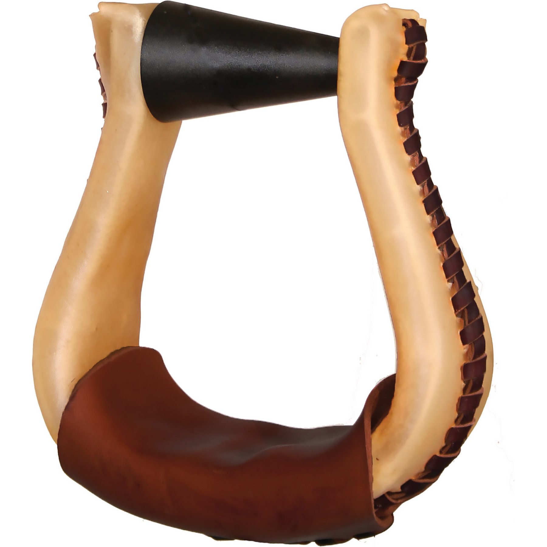 Circle Y ErgoBalance Flint Rawhide Laced Horse Stirrups, 3-in, 2 count, Heavy Oil