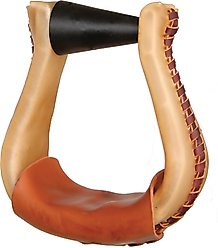Circle Y ErgoBalance Flint Rawhide Laced Horse Stirrups, 3-in, 2 count, Regular Oil