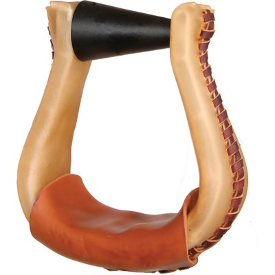 Circle Y Circle Y ErgoBalance Flint Rawhide Laced Horse Stirrups, 3-in, 2 count, Regular Oil