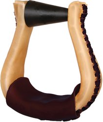 Circle Y ErgoBalance Flint Rawhide Laced Horse Stirrups, 3-in, 2 count, Walnut
