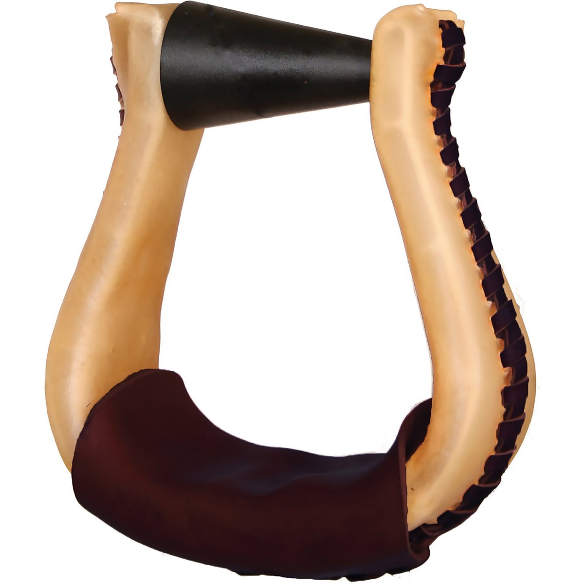Circle Y ErgoBalance Flint Rawhide Laced Horse Stirrups, 3-in, 2 count, Walnut