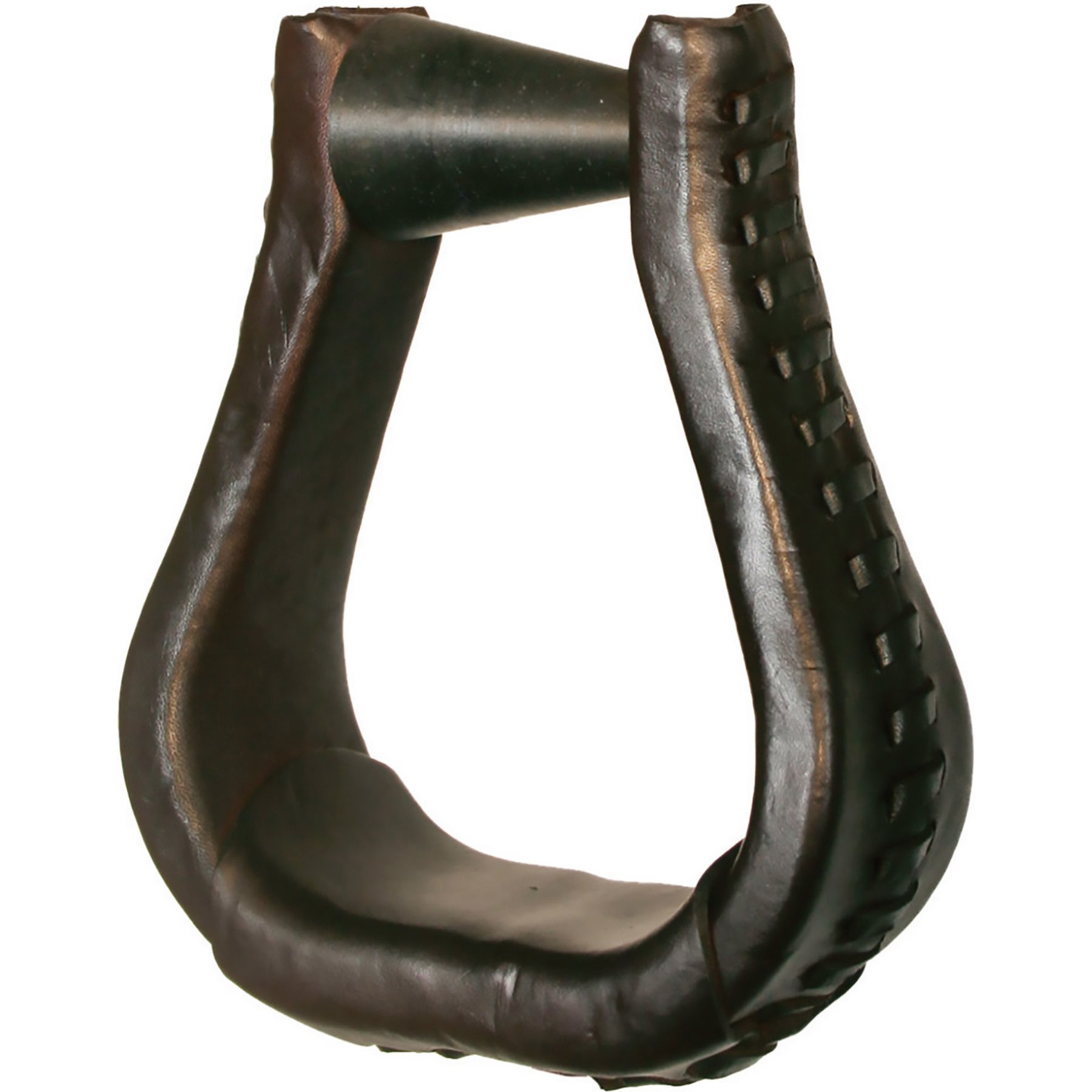 Circle Y ErgoBalance Trail Leather Laced Horse Stirrups, 3-in, 2 count, Walnut