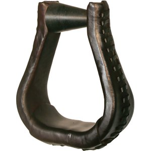 Circle Y ErgoBalance Trail Leather Laced Horse Stirrups, 3-in, 2 count, Walnut