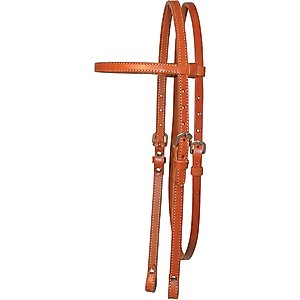 Circle Y Chicago Screw End Smooth Browband Horse Headstall, 5/8-in, Regular Oil