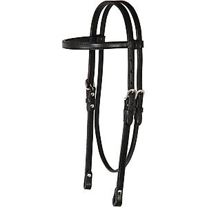Circle Y Chicago Screw End Smooth Browband Horse Headstall, 5/8-in, Black
