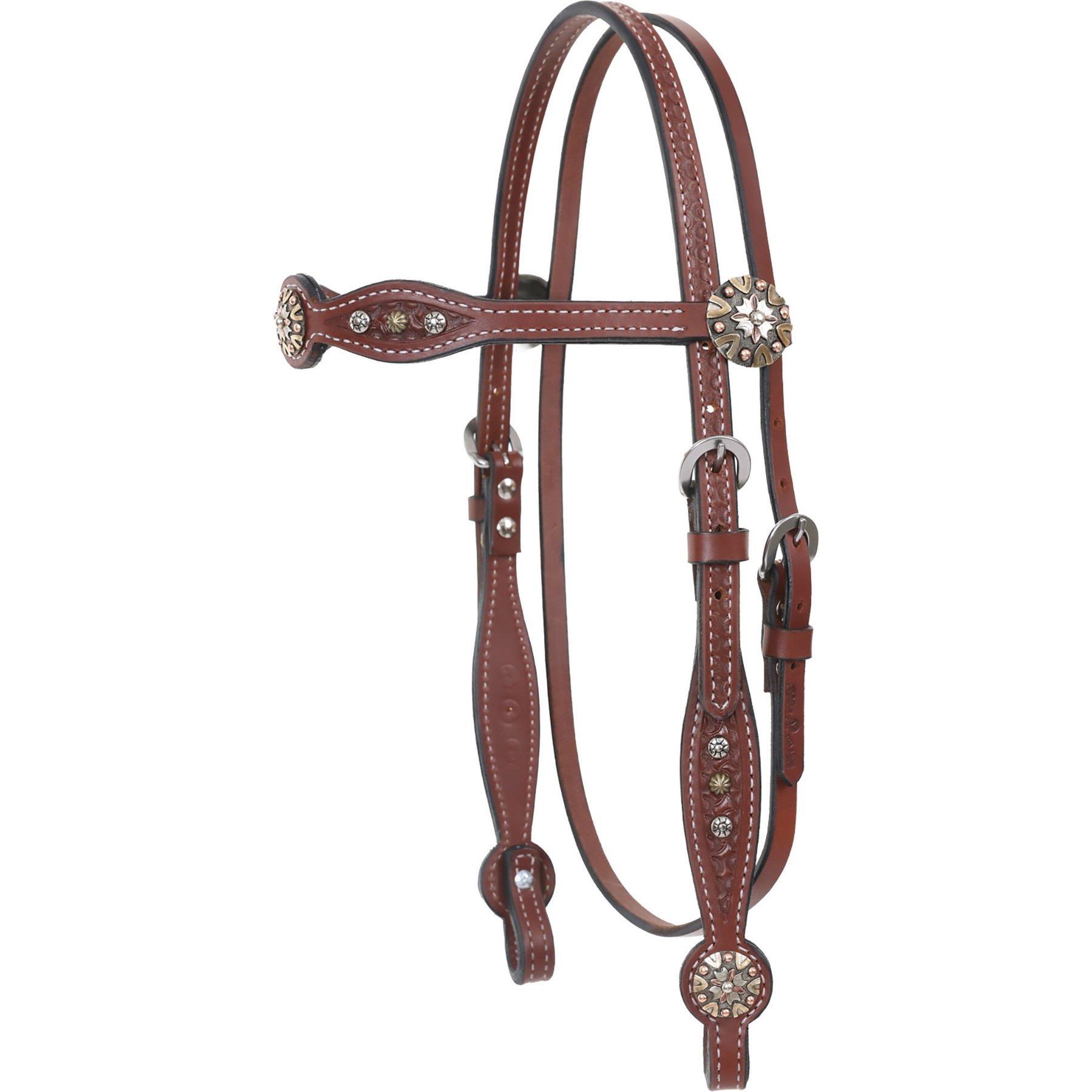 Circle Y Reno Horse Browband, Brown, 35 to 45-in