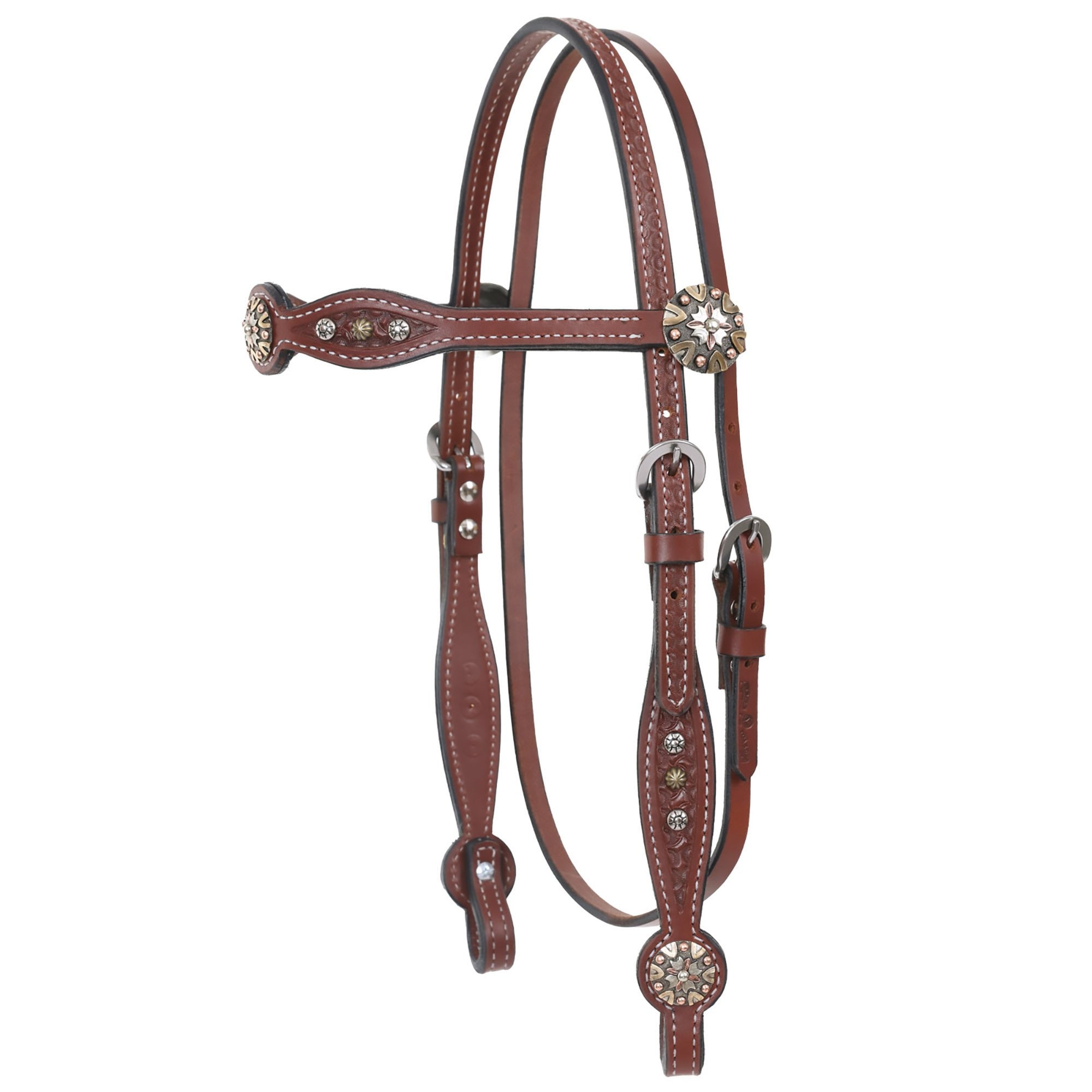 Circle Y Reno Horse Browband, Brown, 35 To 45-in