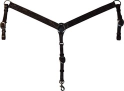 Circle Y Straight Floral Horse Breast Collar, Walnut, 1 1/2-in