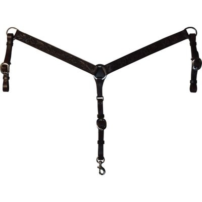Circle Y Circle Y Straight Floral Horse Breast Collar, Walnut, 1 1/2-in