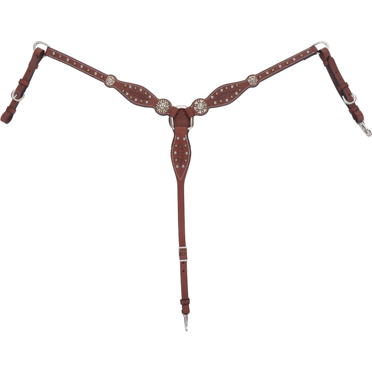 Circle Y Reno Horse Breast Collar, Brown, 24 to 26-in