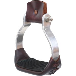 Circle Y Martha Josey Horse Stirrups, Silver, Black & Brown, 2 1/2-in