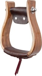 Circle Y Western Wood Stirrups, 3-in, Walnut