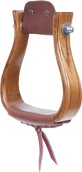 Circle Y Western Wood Stirrups, 3-in, Mahogany