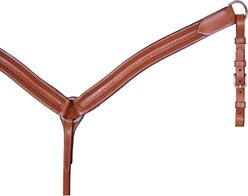 Circle Y Contoured Shell Tooled Horse Breast Collar, Regular Oil, 1 3/4-in