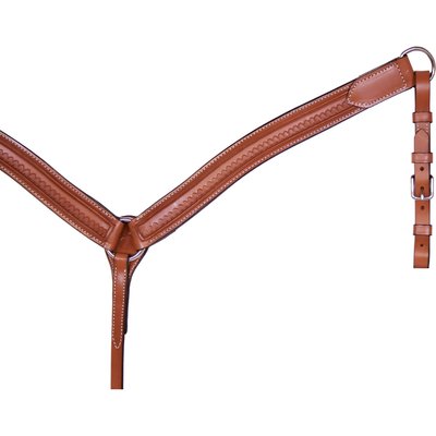 Circle Y Circle Y Contoured Shell Tooled Horse Breast Collar, Regular Oil, 1 3/4-in