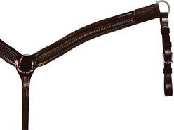 Circle Y Contoured Shell Tooled Horse Breast Collar, Walnut, 1 3/4-in