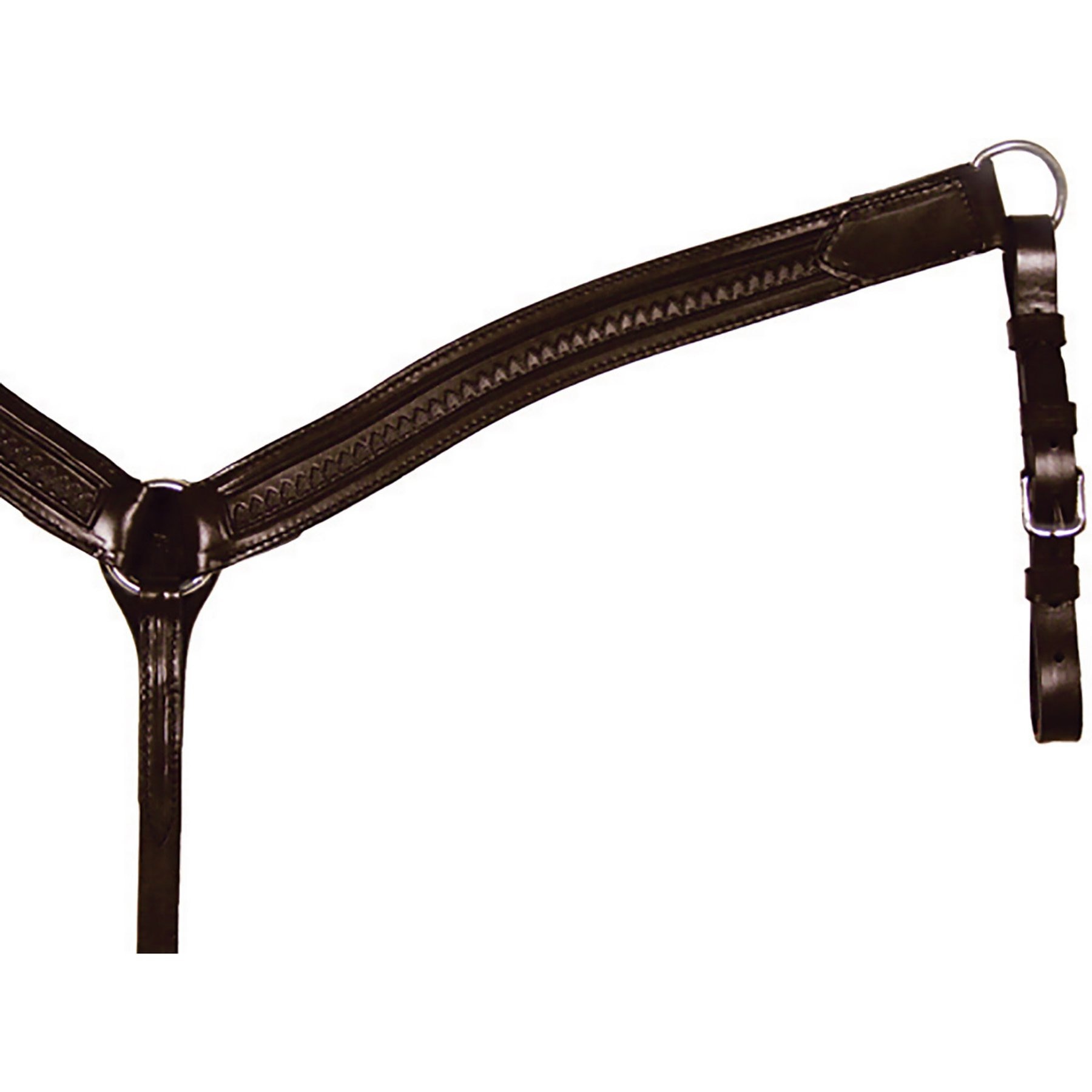 Circle Y Contoured Shell Tooled Horse Breast Collar, Walnut, 1 3/4-in