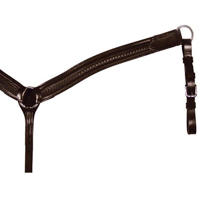 Circle Y Circle Y Contoured Shell Tooled Horse Breast Collar, Walnut, 1 3/4-in