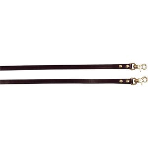 Circle Y Brass Scissor Snap Split Horse Reins, Walnut & Brass, 5/8-in