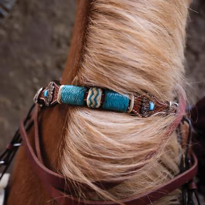Show full view: Circle Y Turquoise Roundup Horse Wither Strap, Chocolate slide 2 of 2