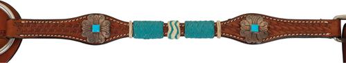 Show full view: Circle Y Turquoise Roundup Horse Breast Collar, Regular Oil, Turquoise, 25 to 27-in slide 2 of 2