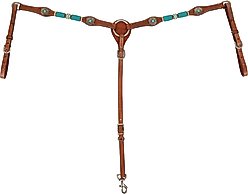 Circle Y Turquoise Roundup Horse Breast Collar, Regular Oil, Turquoise, 25 to 27-in
