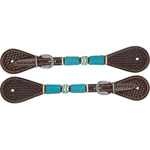 Circle Y Ladies Turquoise Round Up Spur Straps, 7 1/2 to 9-in, Chocolate