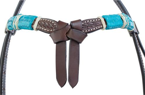 Show full view: Circle Y Turquoise Roundup Futurity Horse Browband, 1/2 to 5/8-in, Chocolate slide 2 of 5
