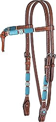 Circle Y Turquoise Roundup Futurity Horse Browband, 1/2 to 5/8-in, Regular Oil slide 1 of 4