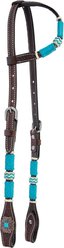 Circle Y Turquoise Roundup One Ear Horse Headstall, 34 to 42-in, Chocolate