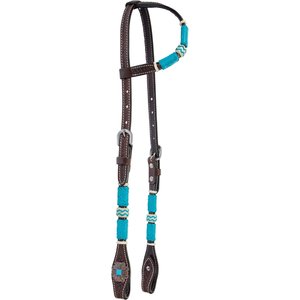 Circle Y Turquoise Roundup One Ear Horse Headstall, 34 to 42-in, Chocolate