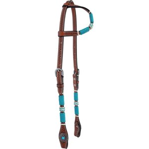 Circle Y Turquoise Roundup One Ear Horse Headstall, 34 to 42-in, Regular Oil