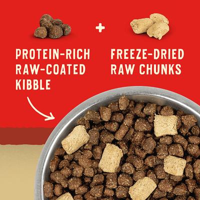 Show full view: Stella & Chewy's Wild Red Raw Blend Kibble Wholesome Grains Red Meat Recipe Dry Dog Food, 3.5-lb bag slide 3 of 11
