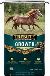 Tribute Equine Nutrition Growth Pellet Low-NSC, Molasses-Free Horse Feed, 50-lb bag