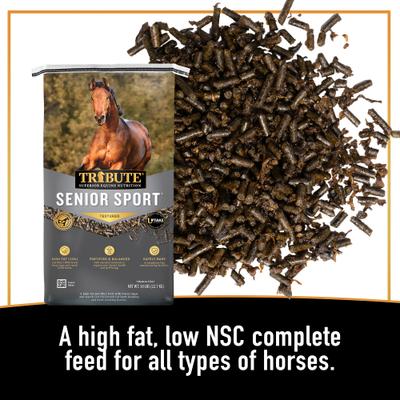 Show full view: Tribute Equine Nutrition Senior Sport High Fiber, High Fat Horse Feed, 50-lb bag slide 4 of 9