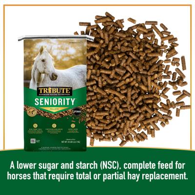 Show full view: Tribute Equine Nutrition Seniority Pellet Horse Feed, 50-lb bag slide 3 of 7