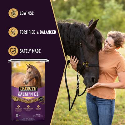 Show full view: Tribute Equine Nutrition Kalm N' EZ Pellet Low-NSC, Molasses-Free Horse Feed, 50-lb bag slide 4 of 9