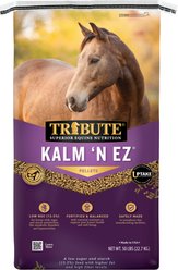 Tribute Equine Nutrition Kalm N' EZ Pellet Low-NSC, Molasses-Free Horse Feed, 50-lb bag