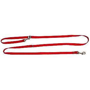 Blue-9 Pet Products Multi-Function Double Attachment Hands-Free Dog Leash, Red, Medium/Large: 6-ft long, 1-in wide
