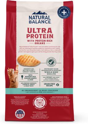 Show full view: Natural Balance Ultra Protein Chicken & Chicken Meal Recipe Dry Cat Food, 10-lb bag slide 3 of 12