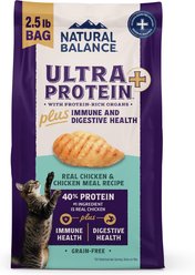 Natural Balance Ultra Protein Plus Immune & Digestive Health Chicken & Chicken Meal Dry Cat Food, 2.5-lb bag