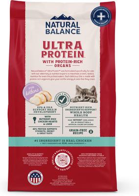 Show full view: Natural Balance Ultra Protein Chicken & Chicken Meal Recipe Kitten Dry Cat Food, 6-lb bag slide 3 of 12