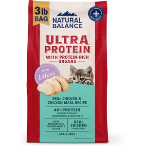 Natural Balance Ultra Protein Chicken & Chicken Meal Recipe Kitten Dry Cat Food, 3-lb bag