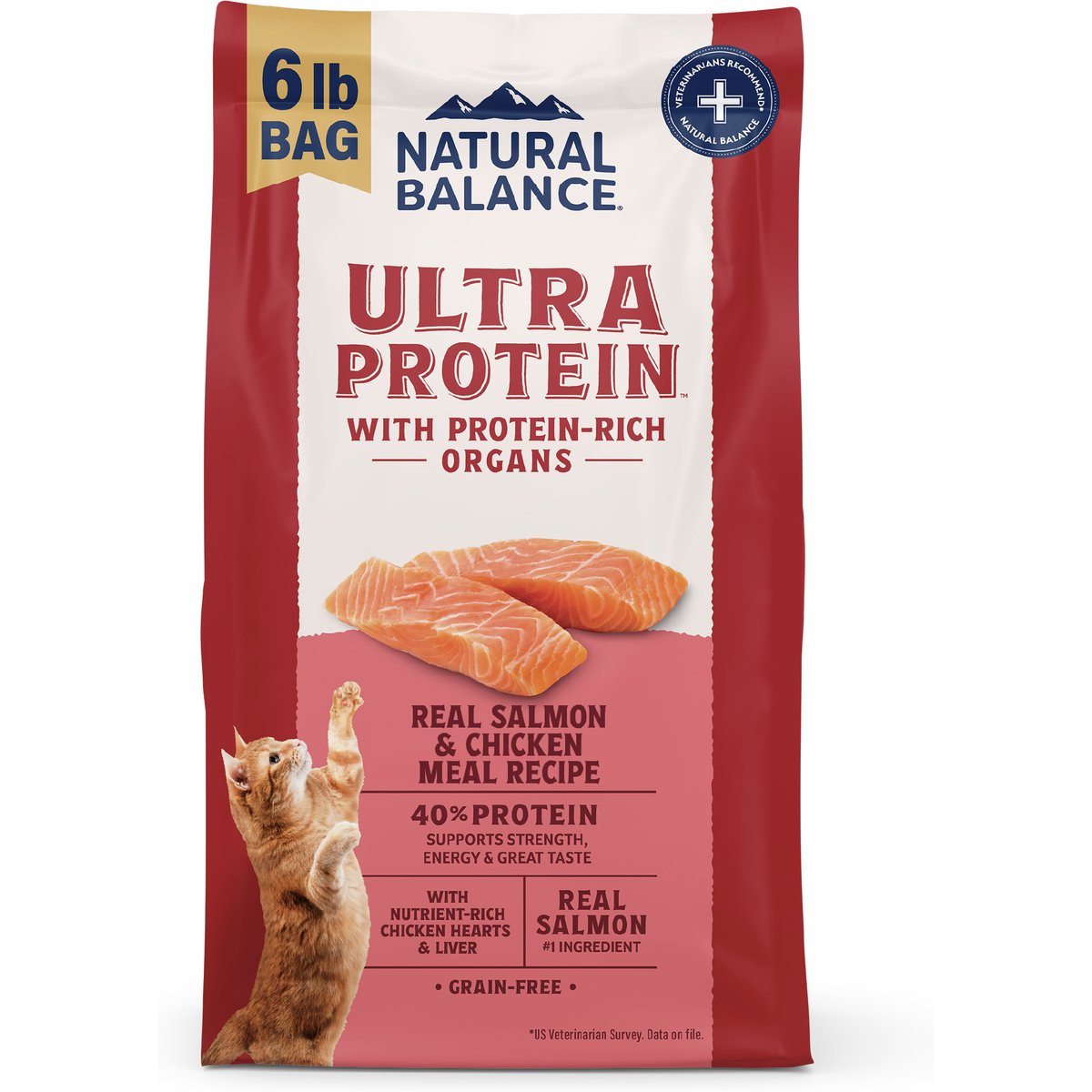Natural Balance Ultra Protein Salmon & Chicken Meal Recipe Dry Cat Food, 6-lb bag