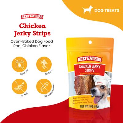 Show full view: Beefeaters Chicken Strips Jerky Dog Treats, 3-oz bag slide 3 of 8