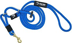 Mad Dog Products English Slip/Safety Strap Combo Dog Leash, Royal Blue, 6-ft long, 3/8-in wide