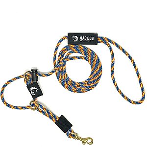 Mad Dog Products English Slip/Safety Strap Combo Dog Leash, Rainbow, 6-ft long, 1/4-in wide