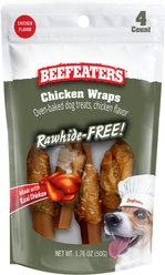 Beefeaters Chicken Wraps Rawhide Free Dog Treat, 1.76-oz bag, case of 12
